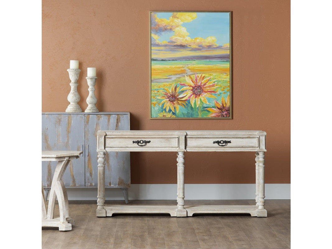 Abbott Cream/White Console Table by Crestview at Eve Furniture