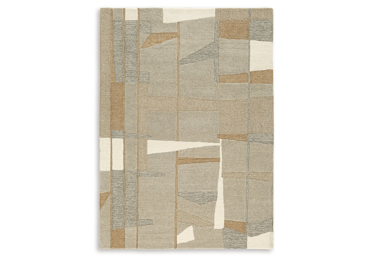 Abbotton Taupe/Gray/Caramel 5' x 7' Rug by Ashley at Eve Furniture