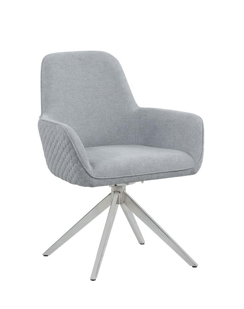 Abby Light Gray/Chrome Flare Arm Side Chair by Coaster at Eve Furniture