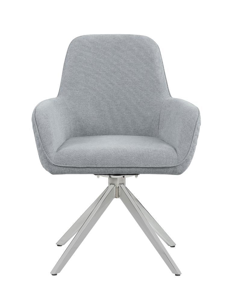 Abby Light Gray/Chrome Flare Arm Side Chair by Coaster at Eve Furniture