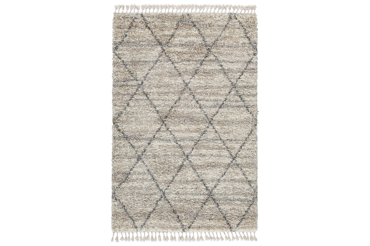 Abdalah Beige/Gray 5' x 7' Rug by Ashley at Eve Furniture