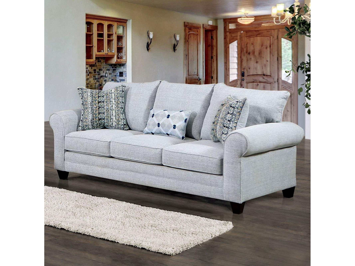 Aberporth Gray Stationary Sofa & Loveseat by Furniture of America at Eve Furniture