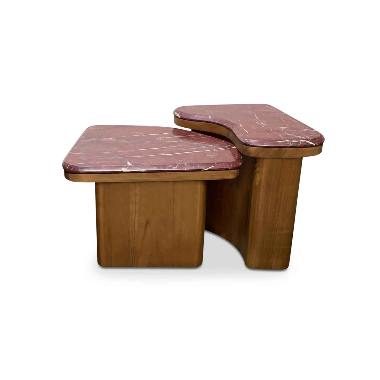Abi Levante Marble/Walnut Nesting Coffee Table
