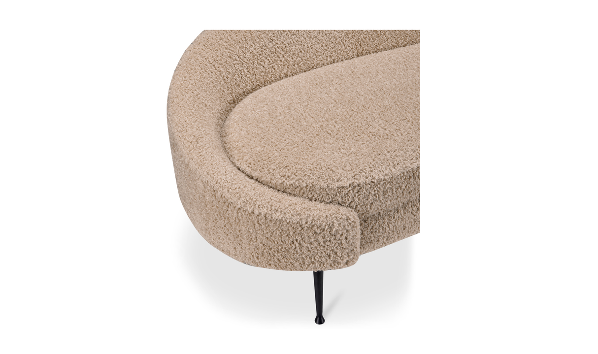 Abigail Chaise Light Brown Faux Shearling by Moe's Home at Eve Furniture