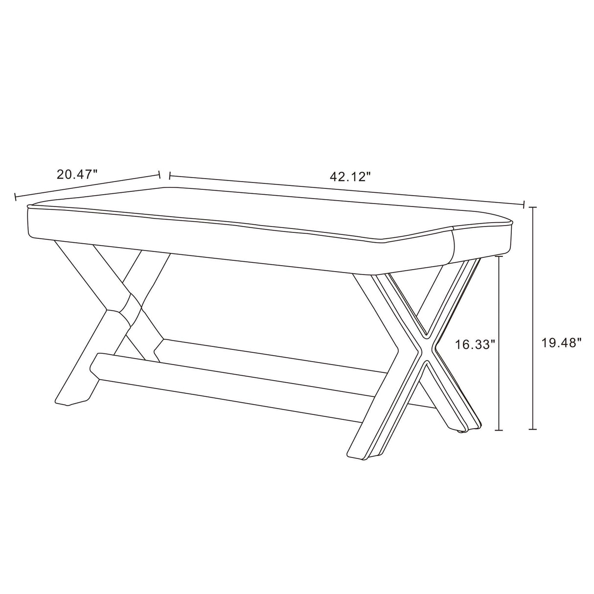 Abigail Double Ottoman Bench in Blue by Manhattan Comfort at Eve Furniture