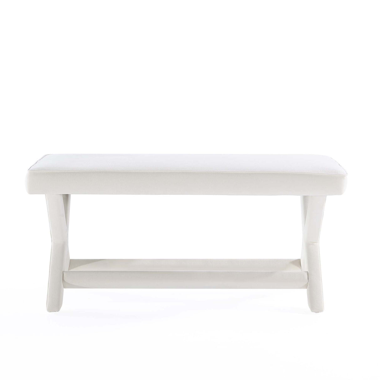 Abigail Double Ottoman Bench in Cream by Manhattan Comfort at Eve Furniture