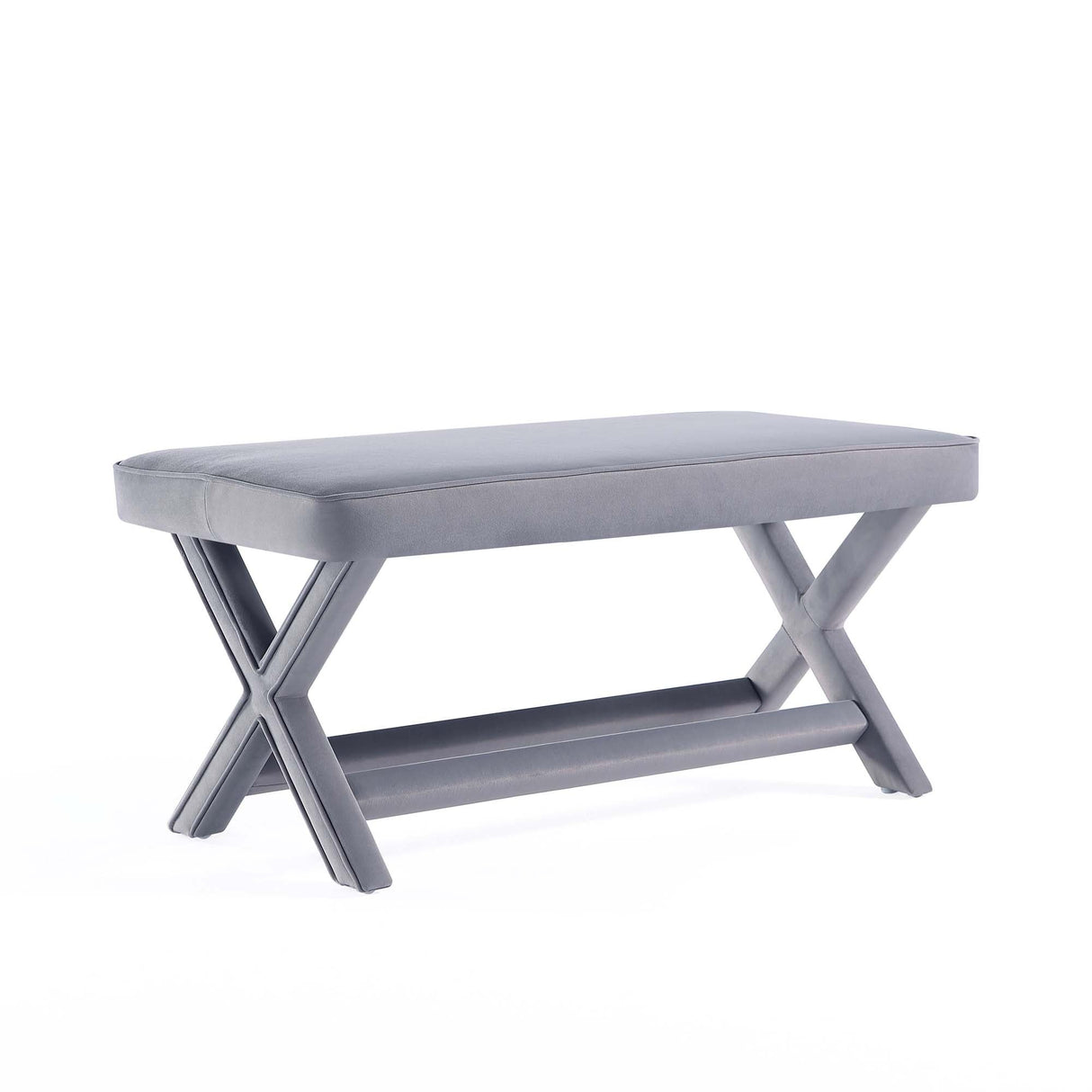 Abigail Double Ottoman Bench in Grey by Manhattan Comfort at Eve Furniture