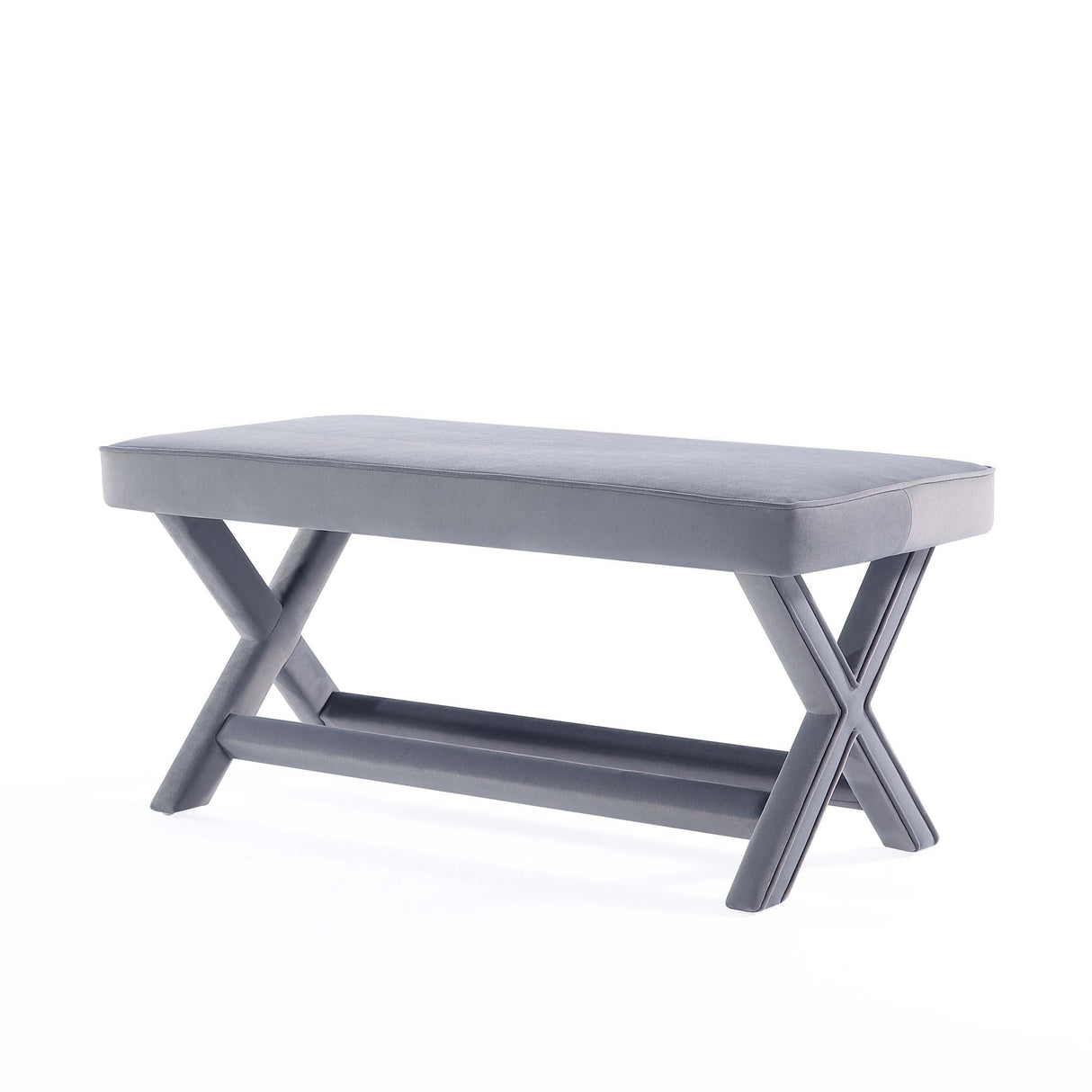 Abigail Double Ottoman Bench in Grey by Manhattan Comfort at Eve Furniture