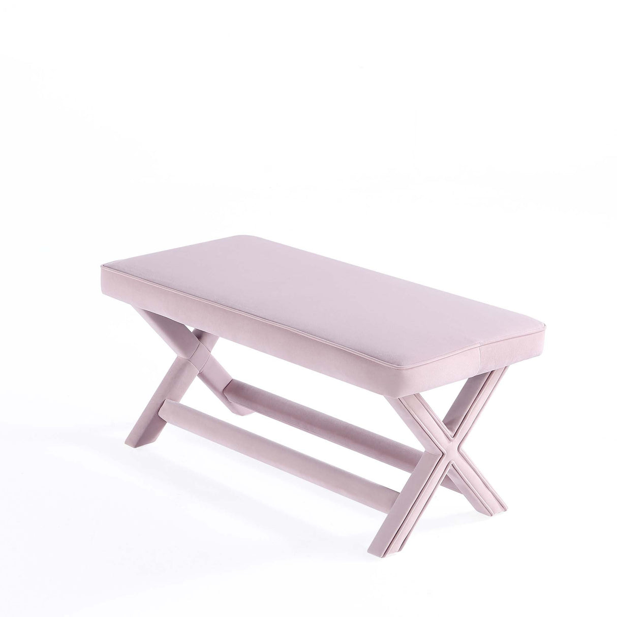 Abigail Double Ottoman Bench in Pink by Manhattan Comfort at Eve Furniture