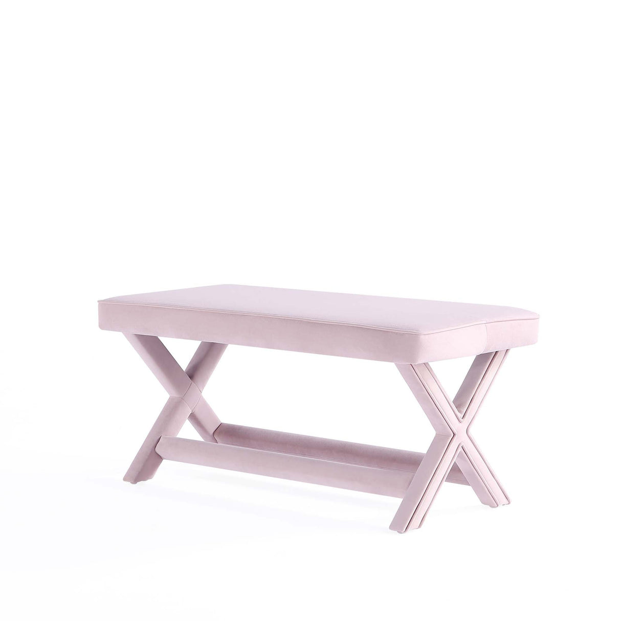 Abigail Double Ottoman Bench in Pink by Manhattan Comfort at Eve Furniture