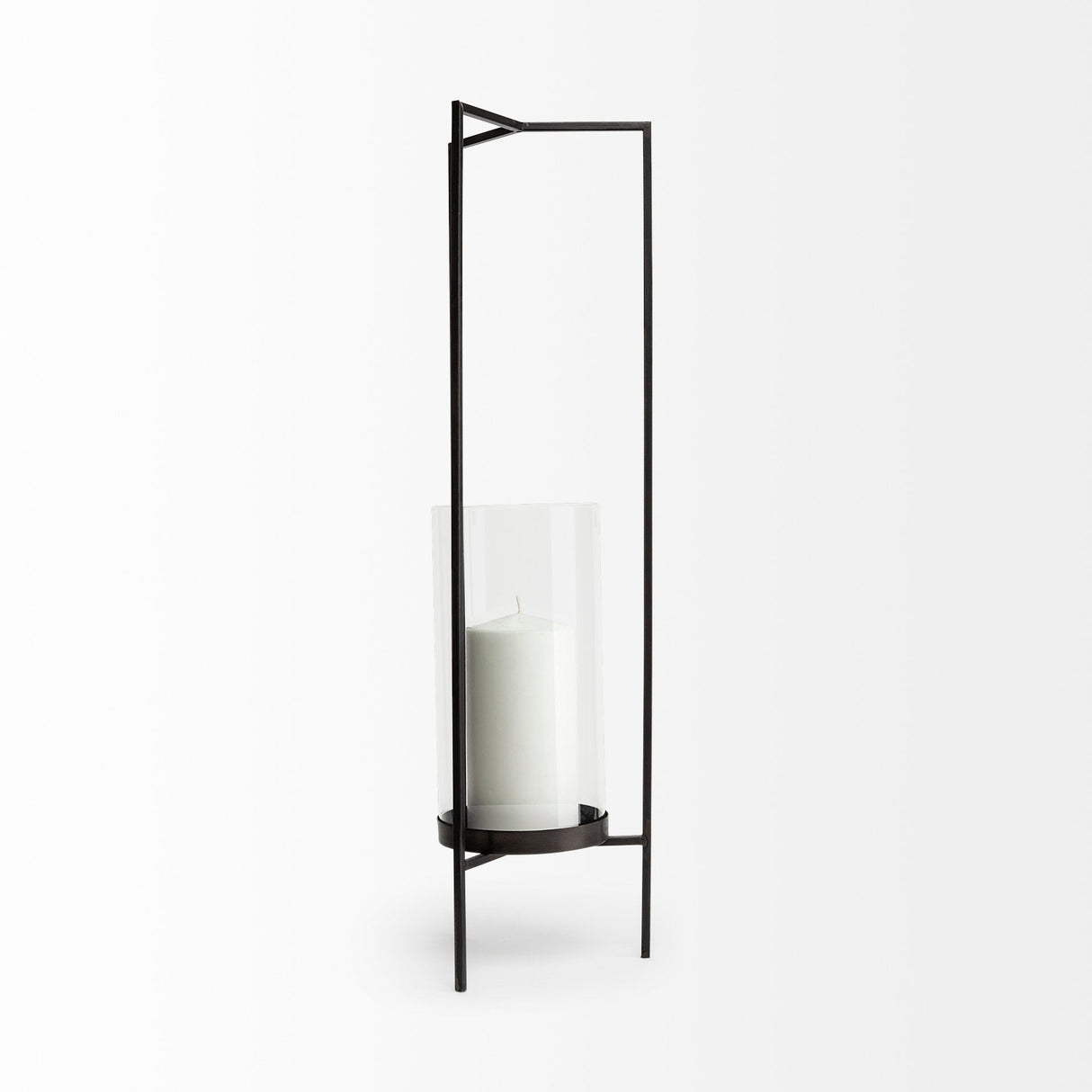 Abigail I Large Gunmetal Gray Metal Table Candle Holder by Mercana at Eve Furniture