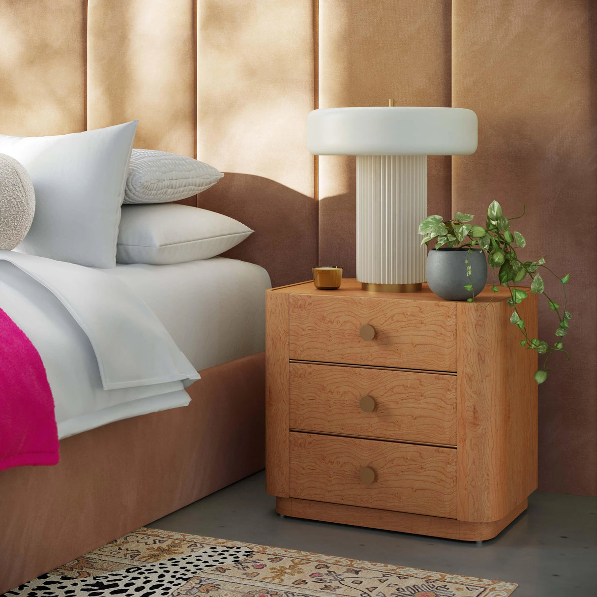 Abigail Natural Birdseye Maple Nightstand by TOV Furniture at Eve Furniture