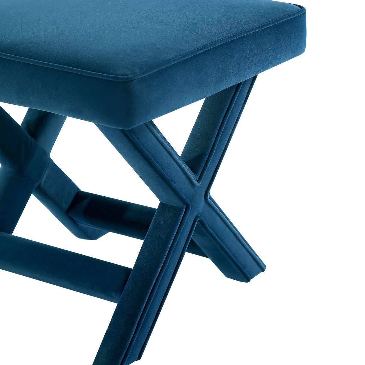 Abigail Single Ottoman Bench in Blue by Manhattan Comfort at Eve Furniture