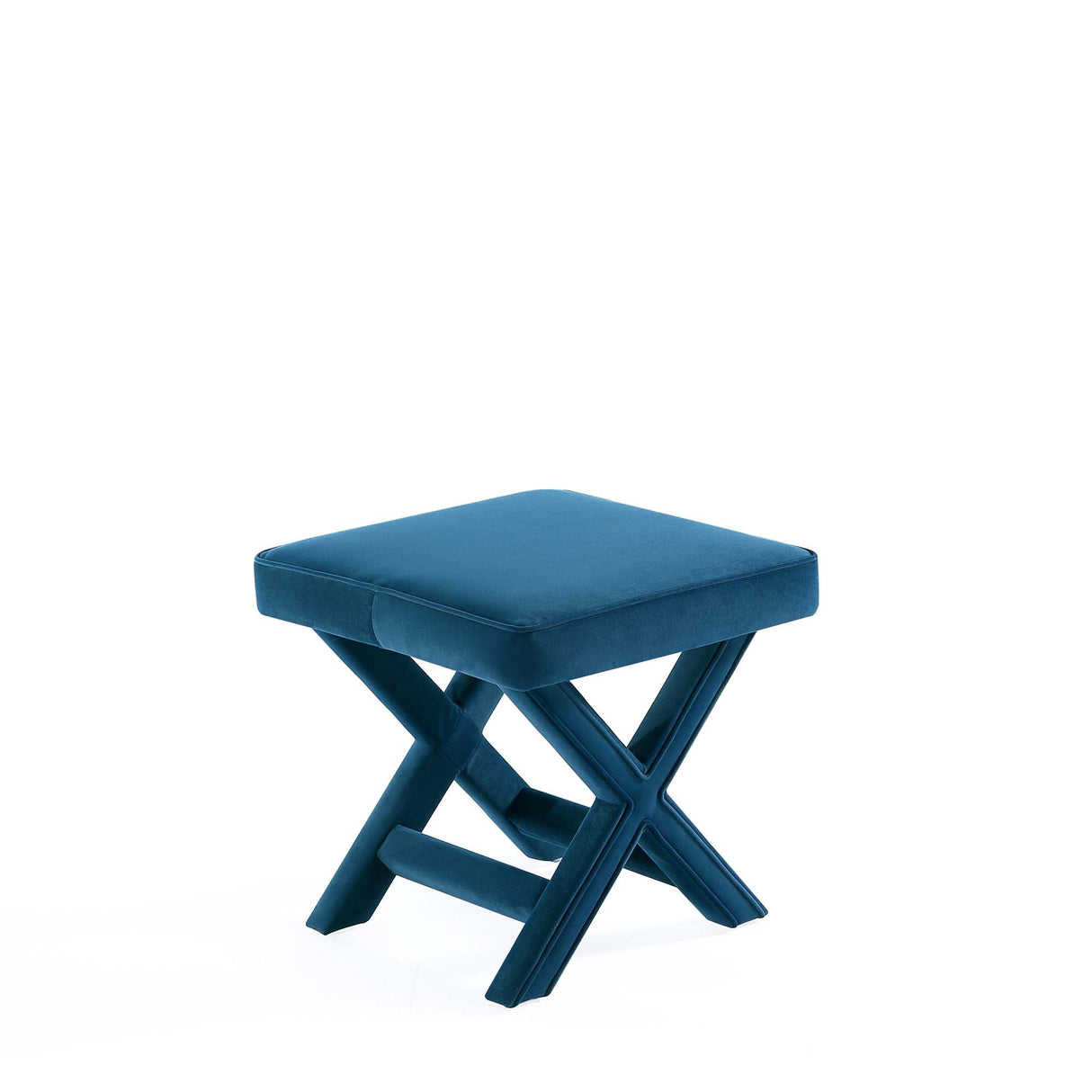 Abigail Single Ottoman Bench in Blue by Manhattan Comfort at Eve Furniture
