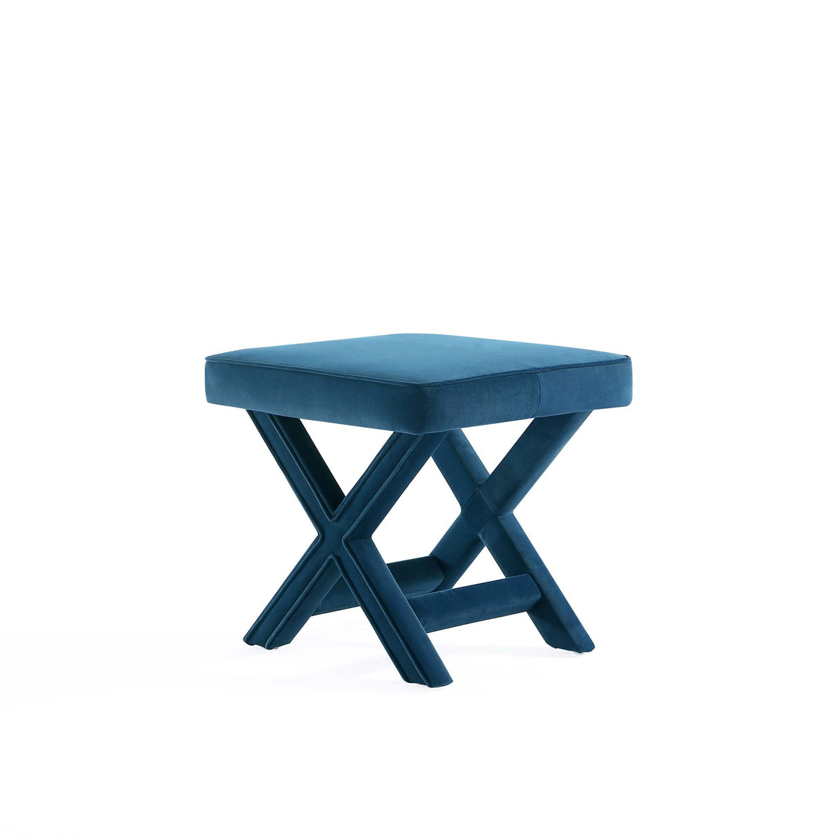 Abigail Single Ottoman Bench in Blue by Manhattan Comfort at Eve Furniture