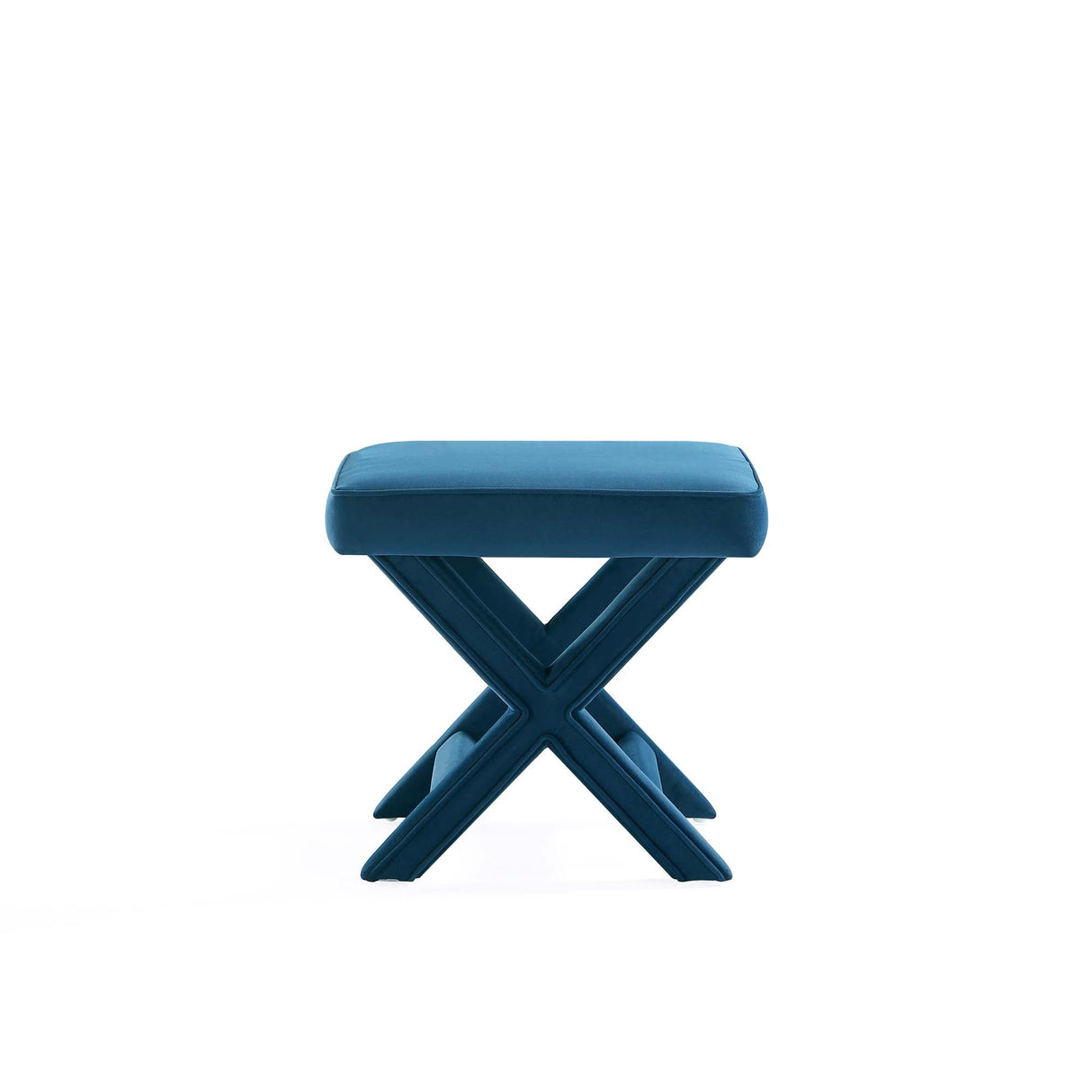 Abigail Single Ottoman Bench in Blue by Manhattan Comfort at Eve Furniture