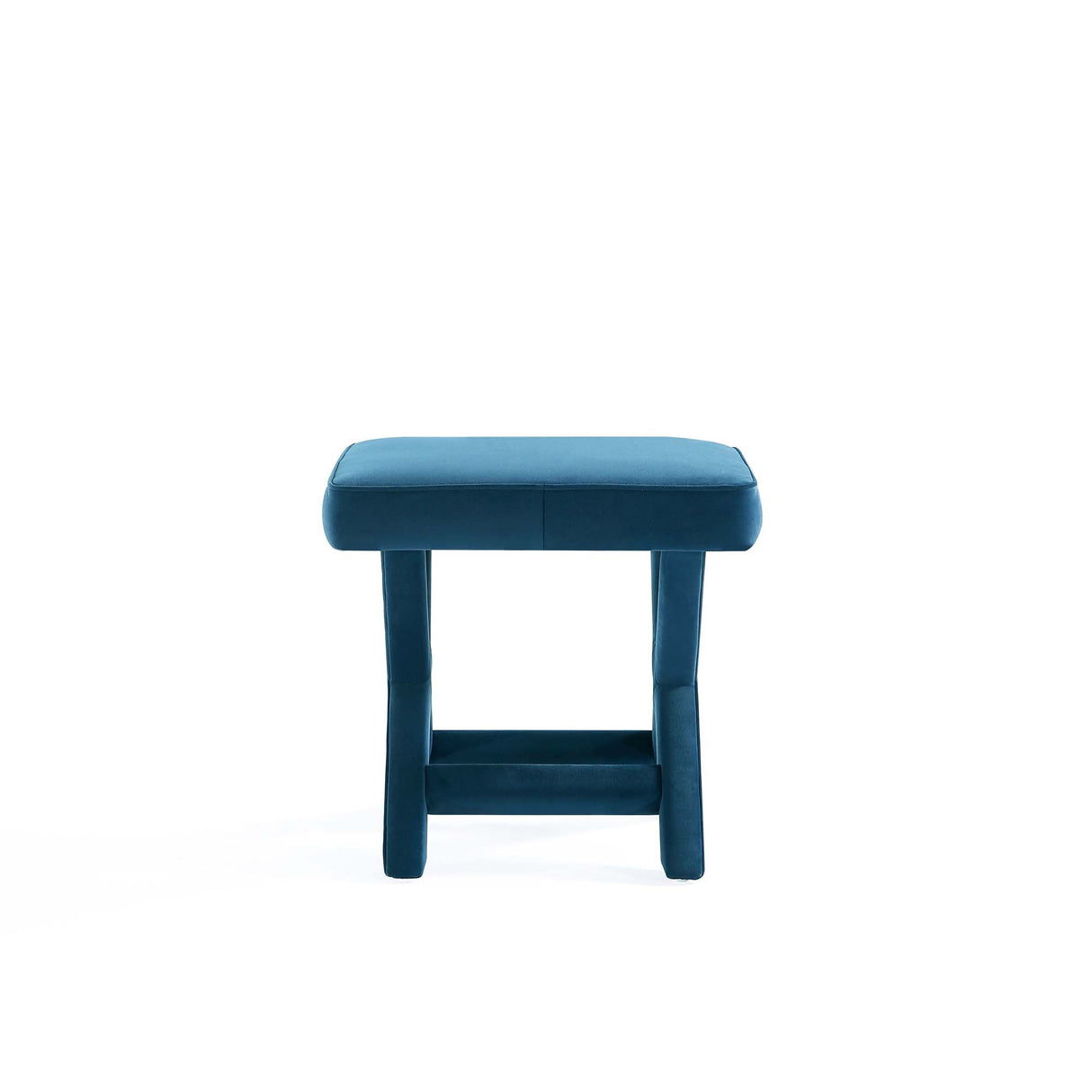 Abigail Single Ottoman Bench in Blue by Manhattan Comfort at Eve Furniture