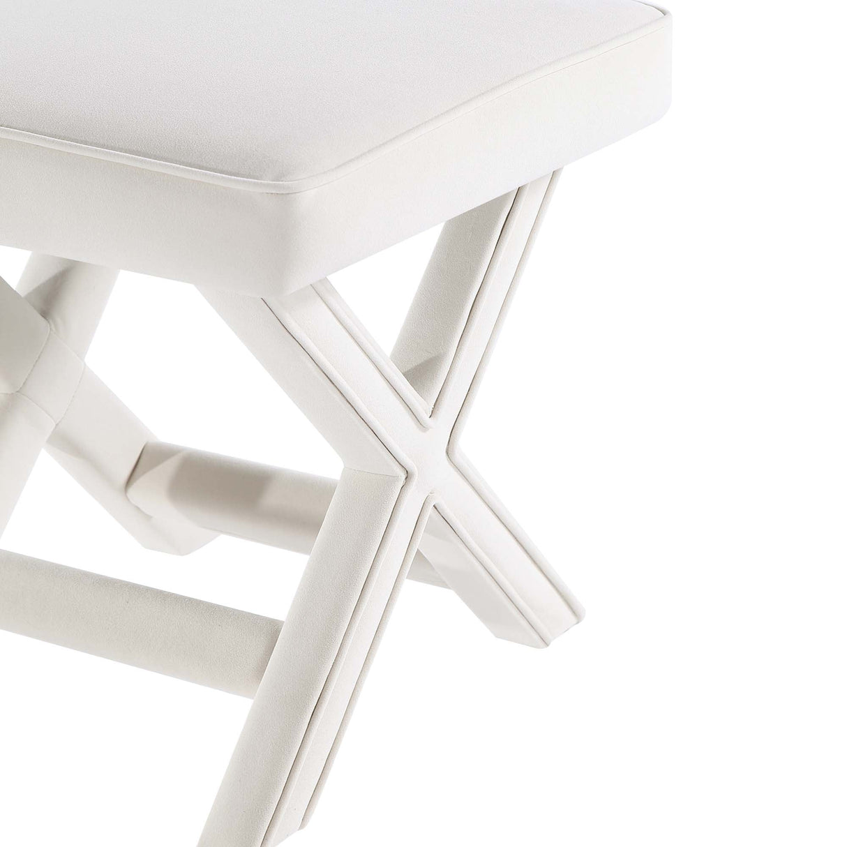 Abigail Single Ottoman Bench in Cream by Manhattan Comfort at Eve Furniture