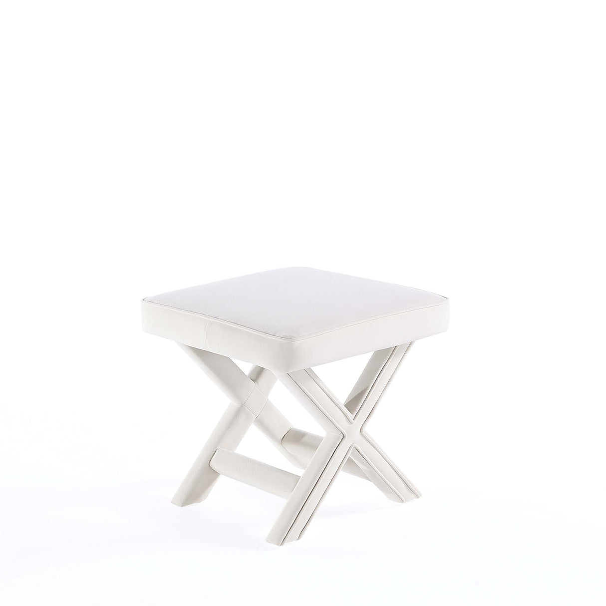 Abigail Single Ottoman Bench in Cream by Manhattan Comfort at Eve Furniture