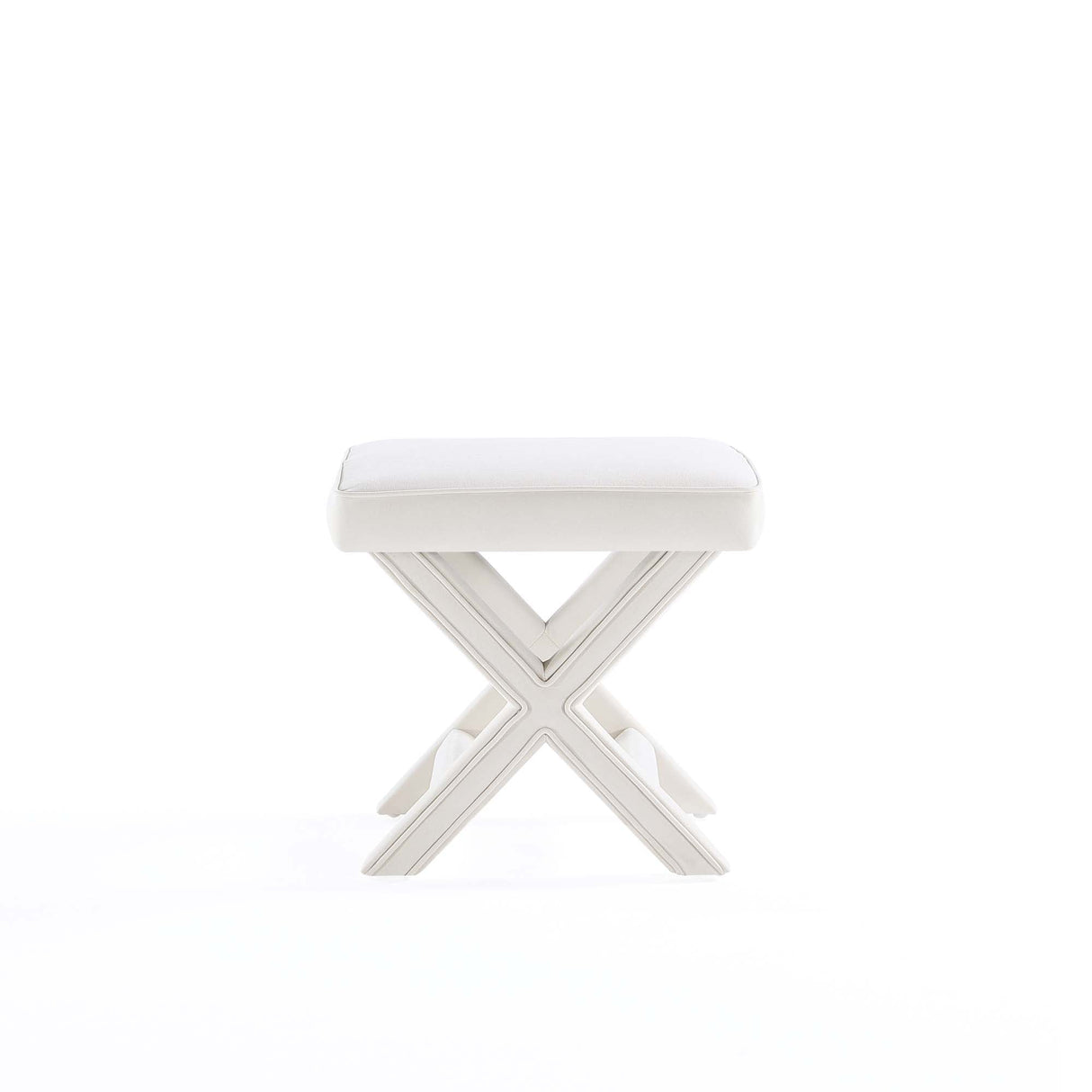 Abigail Single Ottoman Bench in Cream by Manhattan Comfort at Eve Furniture