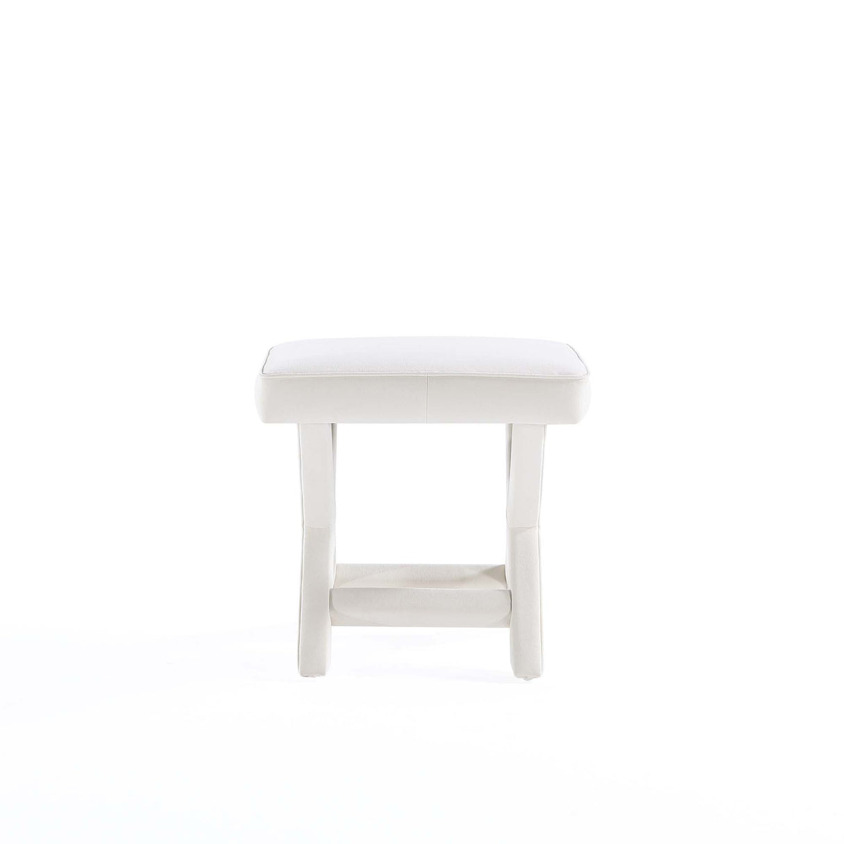 Abigail Single Ottoman Bench in Cream by Manhattan Comfort at Eve Furniture