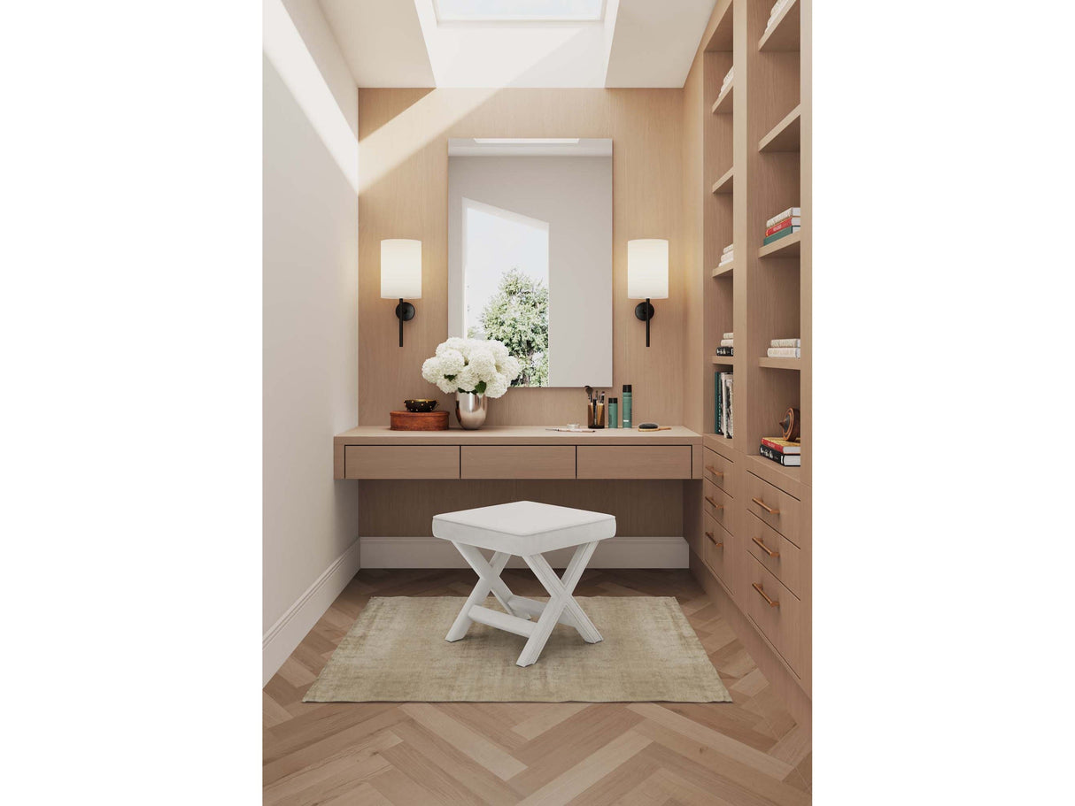 Abigail Single Ottoman Bench in Cream by Manhattan Comfort at Eve Furniture