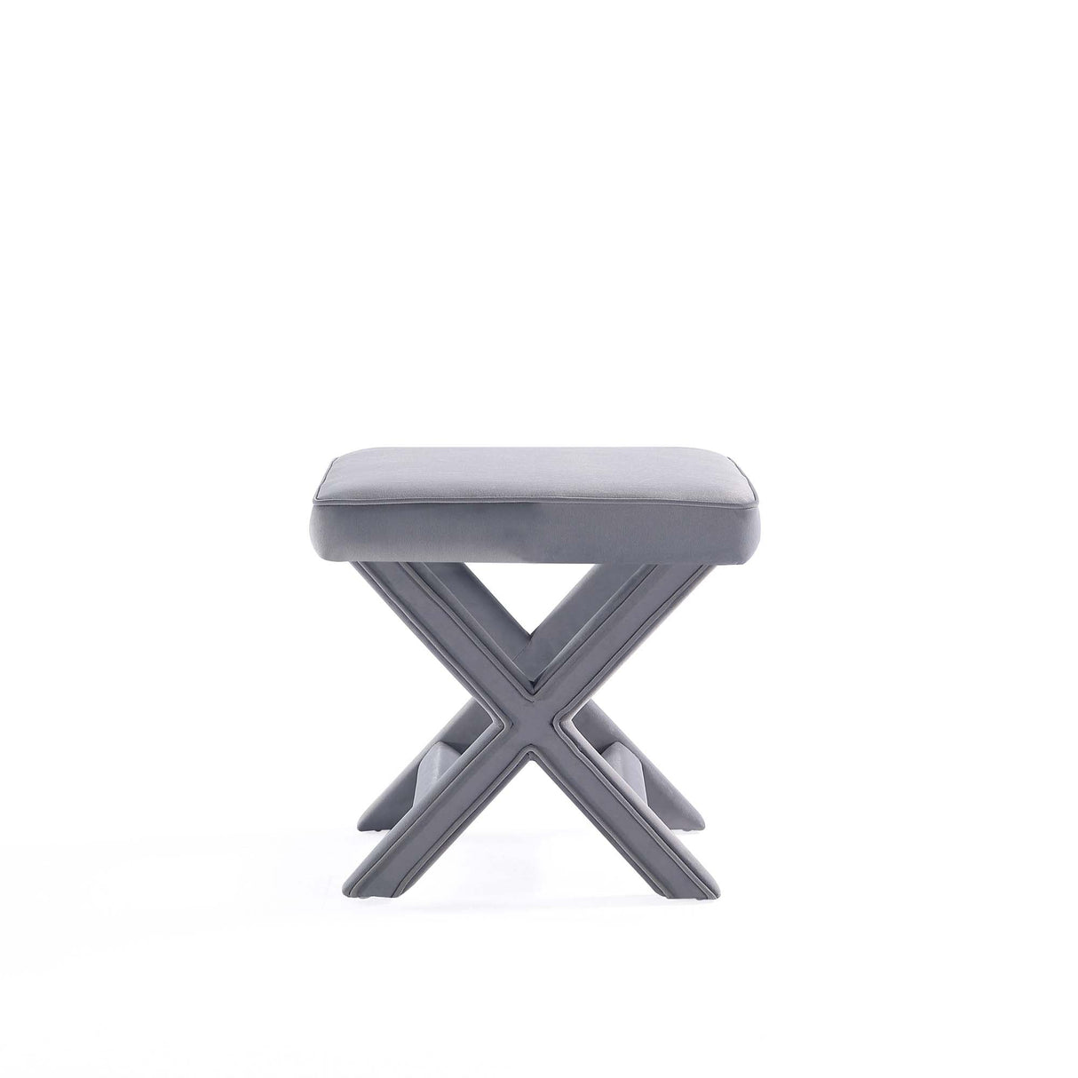 Abigail Single Ottoman Bench in Grey by Manhattan Comfort at Eve Furniture