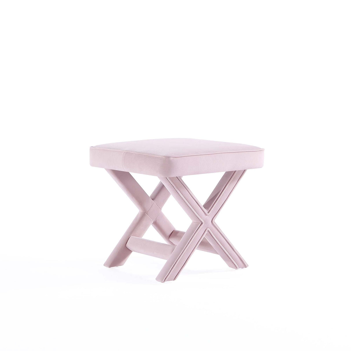Abigail Single Ottoman Bench in Pink by Manhattan Comfort at Eve Furniture