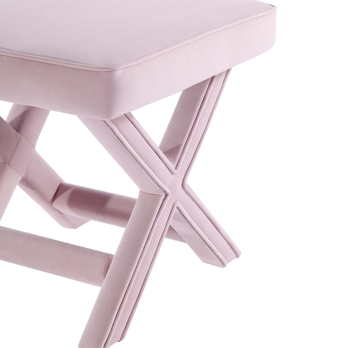 Abigail Single Ottoman Bench in Pink by Manhattan Comfort at Eve Furniture