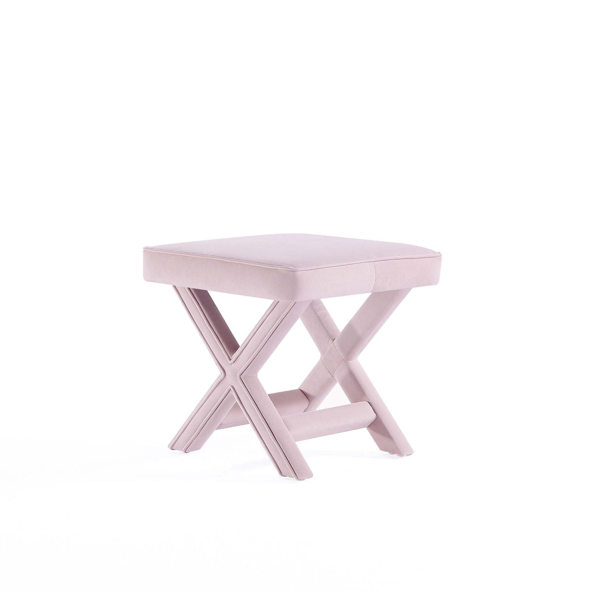 Abigail Single Ottoman Bench in Pink by Manhattan Comfort at Eve Furniture