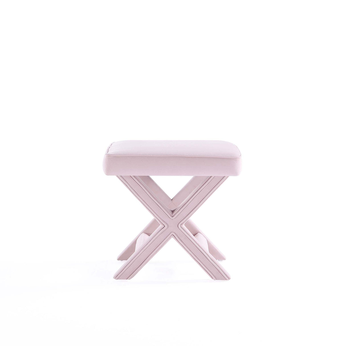 Abigail Single Ottoman Bench in Pink by Manhattan Comfort at Eve Furniture