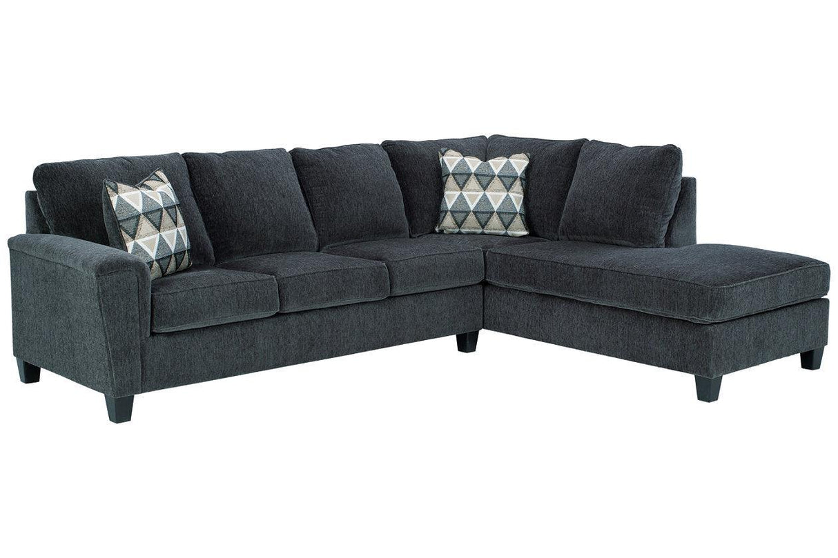 Abinger Smoke 2-Piece Right Arm Facing (RAF) Chaise Sectional by Ashley at Eve Furniture