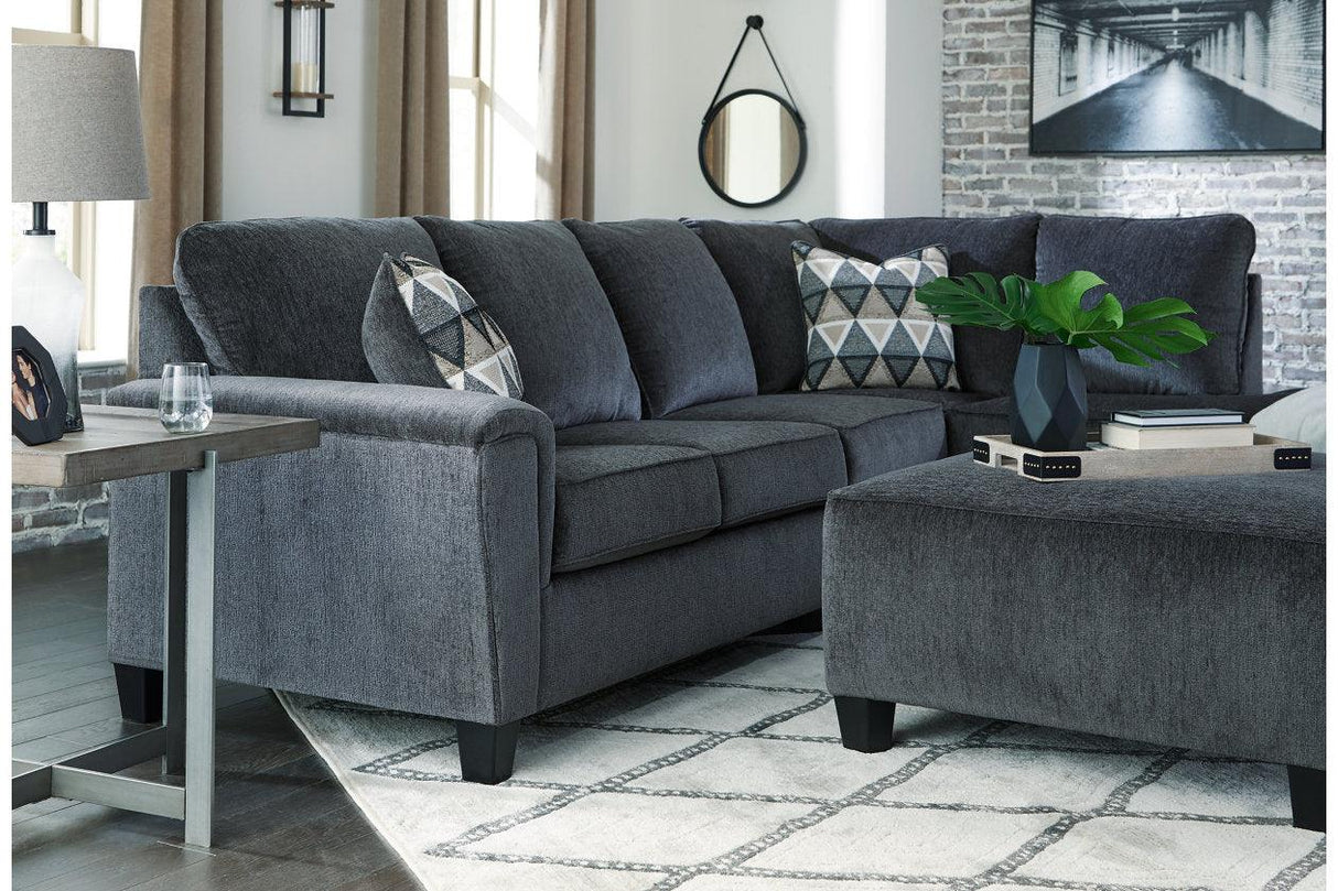 Abinger Smoke 2-Piece Right Arm Facing (RAF) Chaise Sectional by Ashley at Eve Furniture