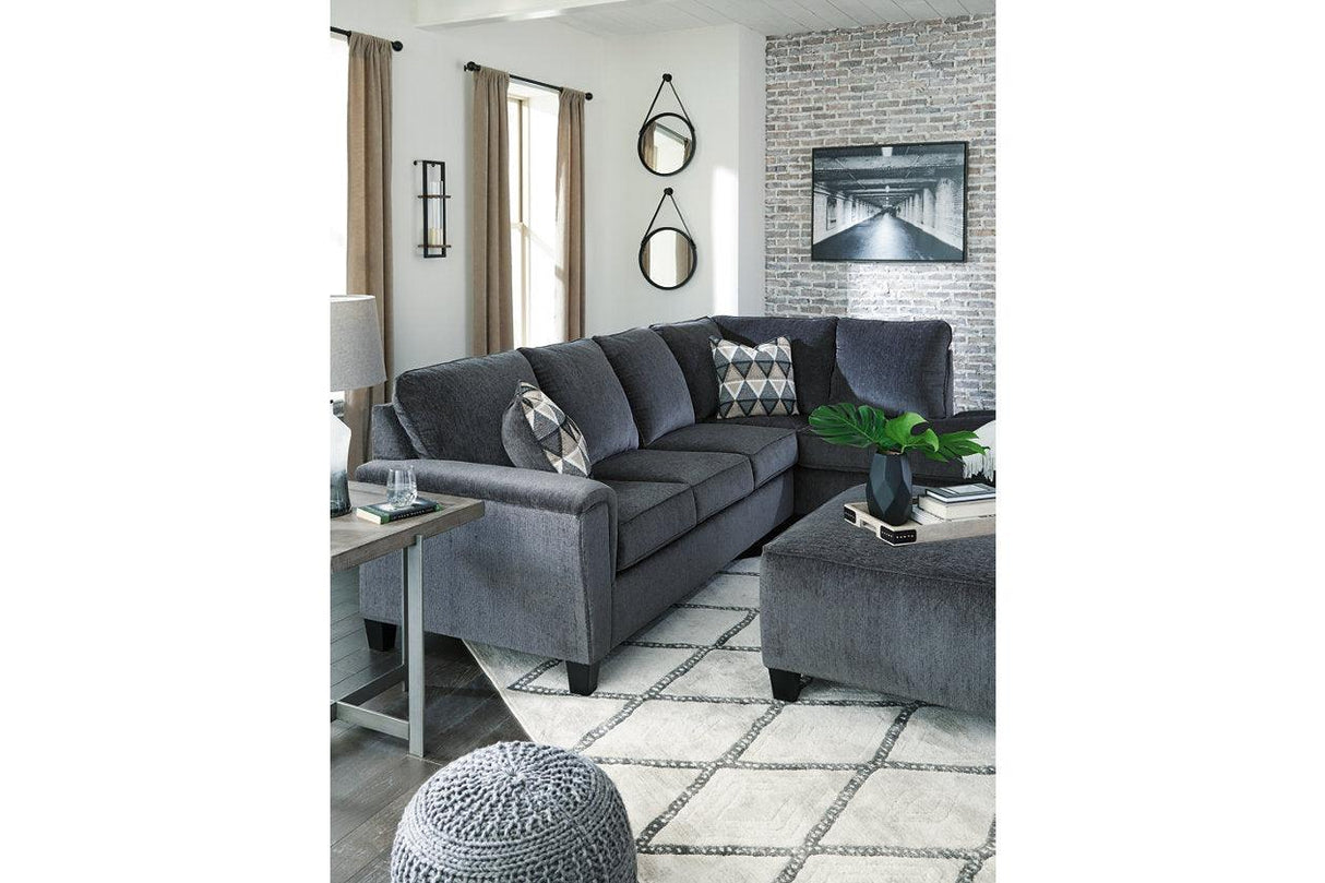 Abinger Smoke 2-Piece Right Arm Facing (RAF) Chaise Sectional by Ashley at Eve Furniture