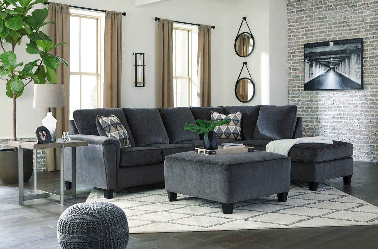 Abinger Smoke 2-Piece Right Arm Facing (RAF) Chaise Sectional by Ashley at Eve Furniture