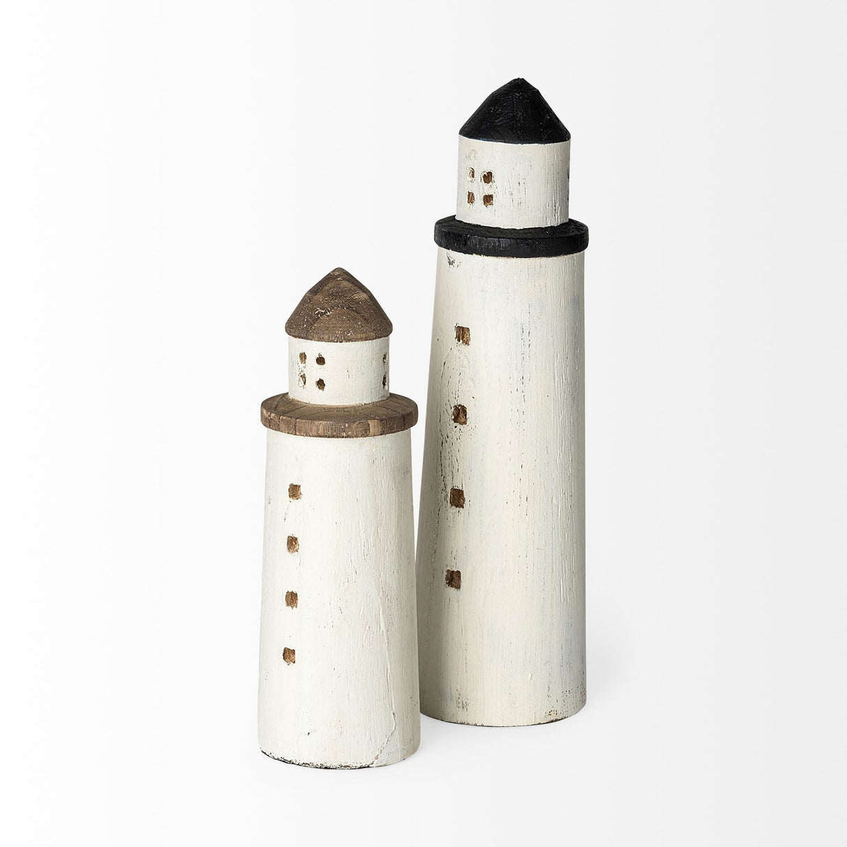 Abner (Large) 4L x 4W White Wooden Coastal Lighthouse by Mercana at Eve Furniture