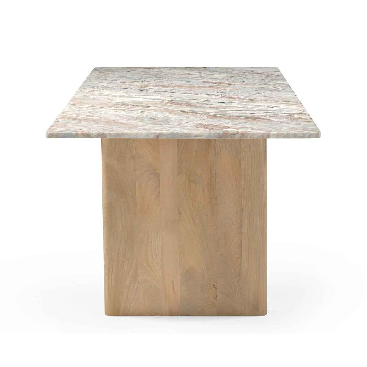 Abra 76" Dining Table in Toronto Marble Top and Light Mango Base by Home Trends & Design at Eve Furniture