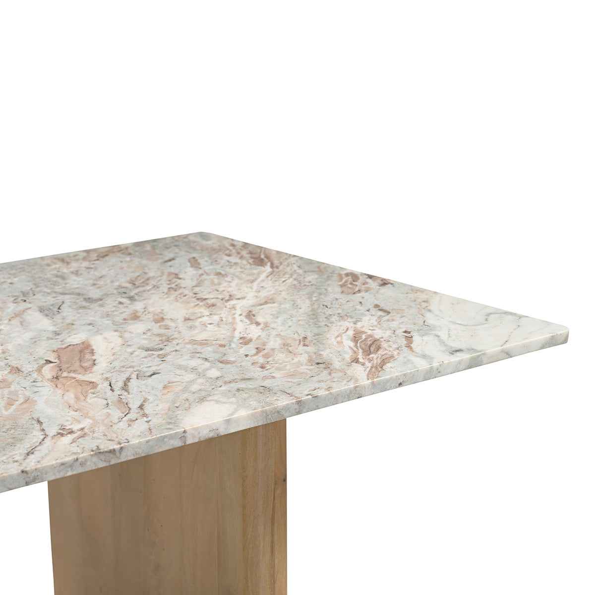 Abra 76" Dining Table in Toronto Marble Top and Light Mango Base by Home Trends & Design at Eve Furniture