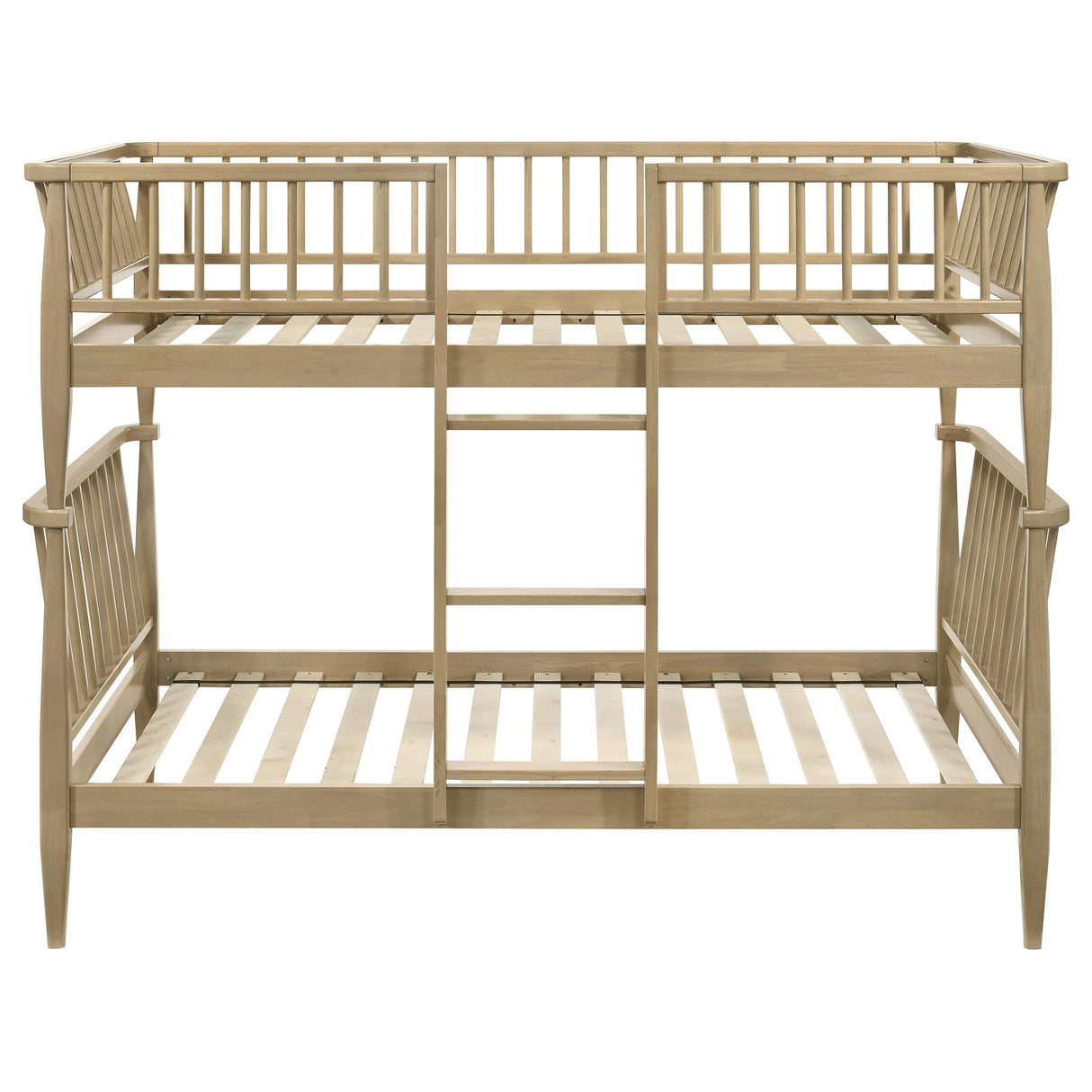 Abram Almond Windsor Twin Over Twin Wood Bunk Bed with Ladder by Coaster at Eve Furniture