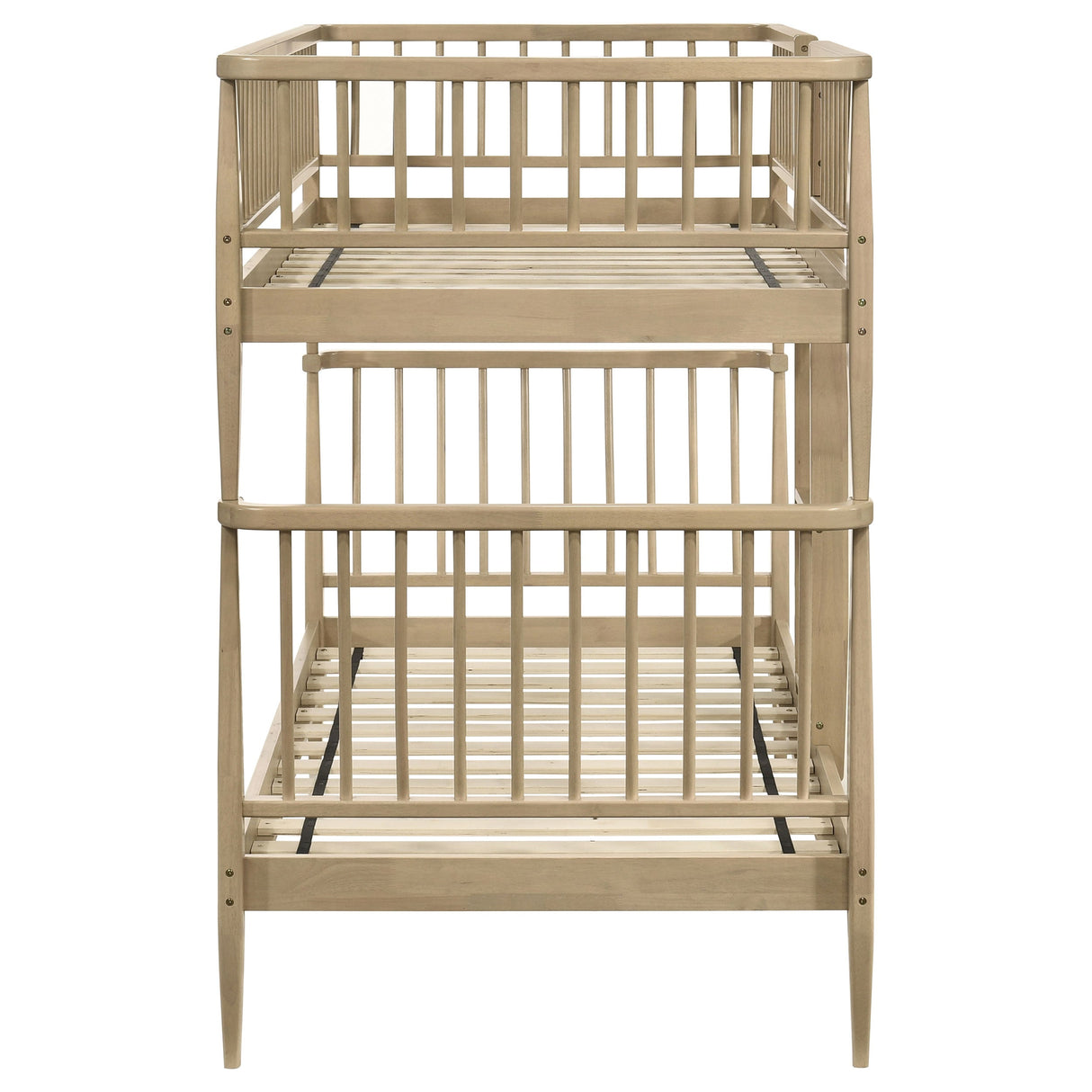 Abram Almond Windsor Twin Over Twin Wood Bunk Bed with Ladder by Coaster at Eve Furniture