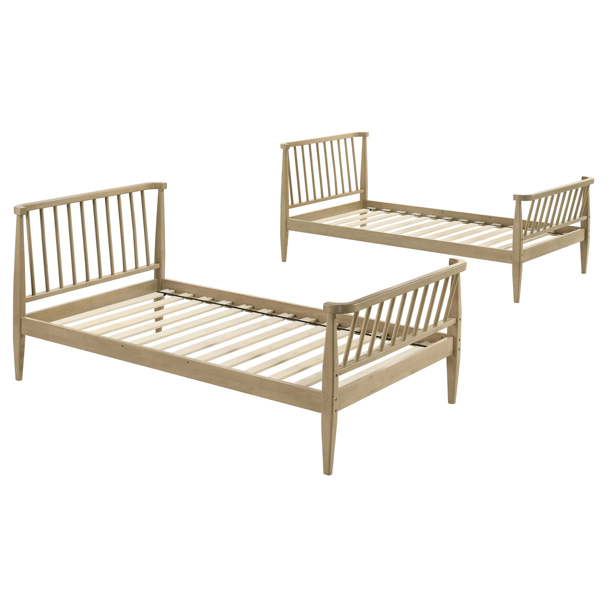 Abram Almond Windsor Twin Over Twin Wood Bunk Bed with Ladder by Coaster at Eve Furniture