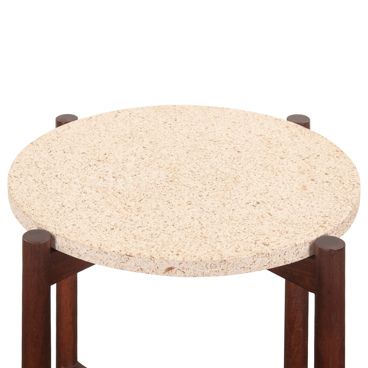 Abstract 18" Side Table with Casted Cement Top and Mango Wood Base (Clearance) by Home Trends & Design at Eve Furniture