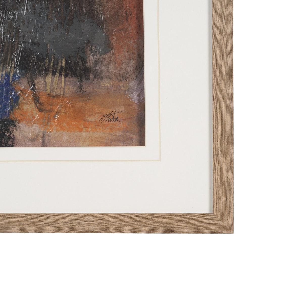 Abstract Autumn 3 by Mercana Studio Hand-Embellished Textured Framed Artwork Matted under Glass by Mercana at Eve Furniture