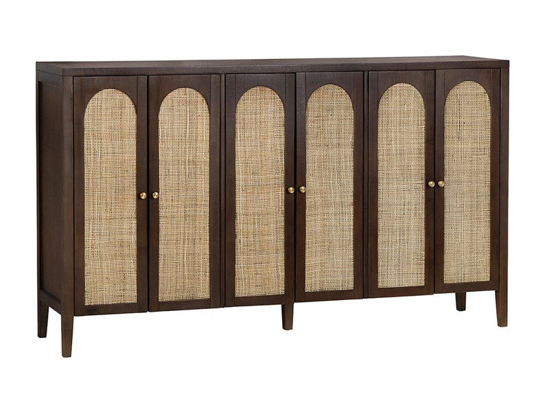 Acadian Brown Six-Door Cabinet by Crestview at Eve Furniture