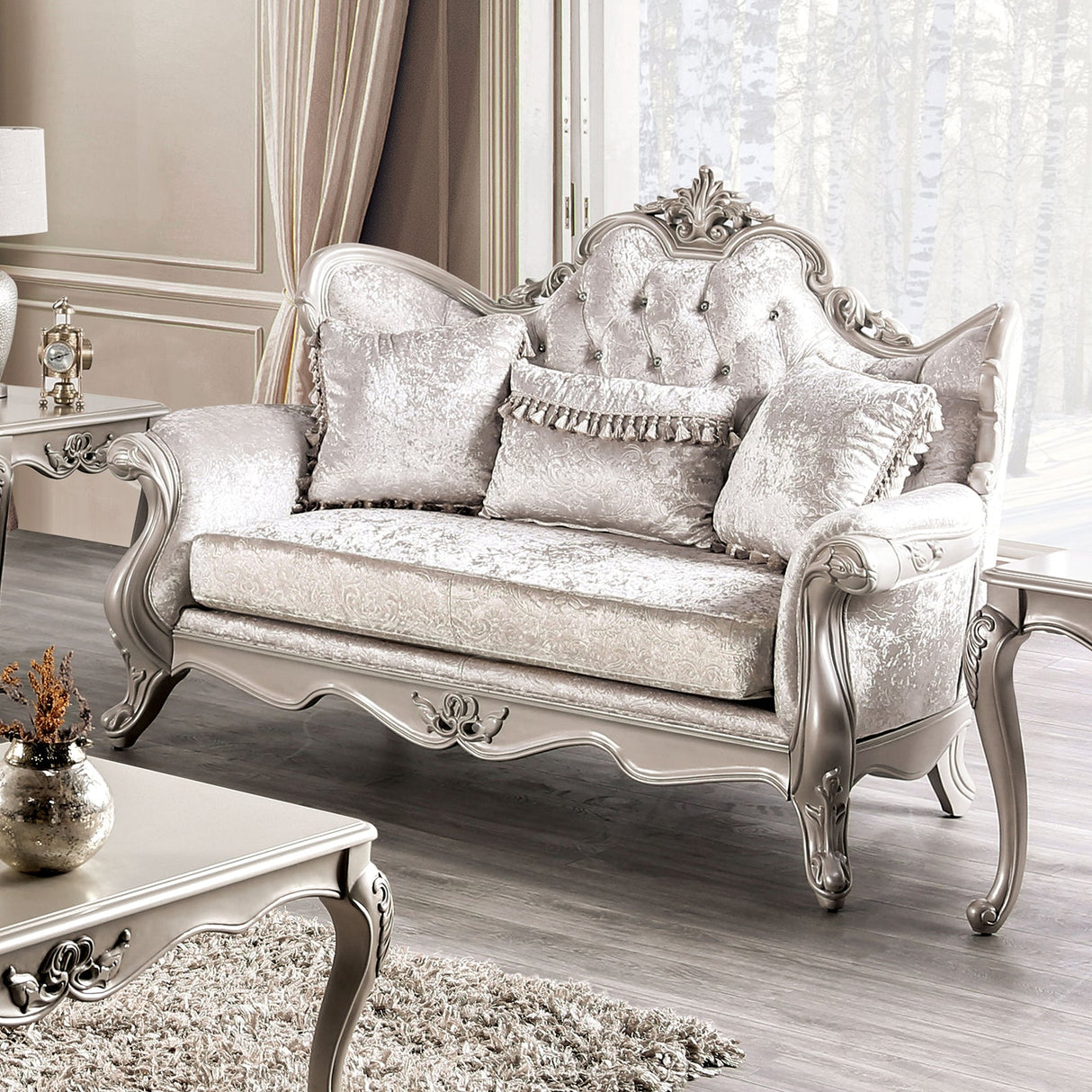 Acapulco Off-White Sofa & Loveseat by Furniture of America at Eve Furniture