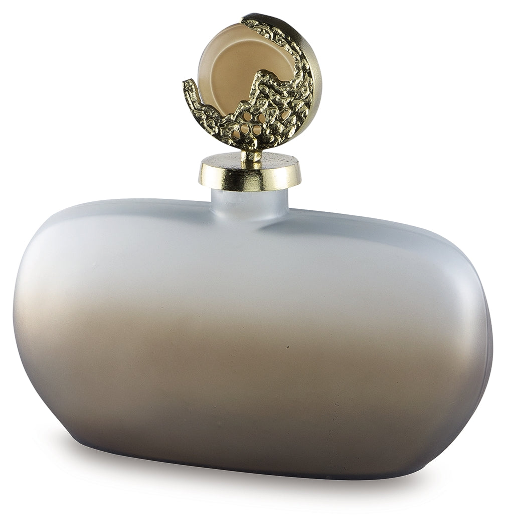 Acario Taupe/Gold Finish Jar by ASHLEY FURNITURE at Eve Furniture