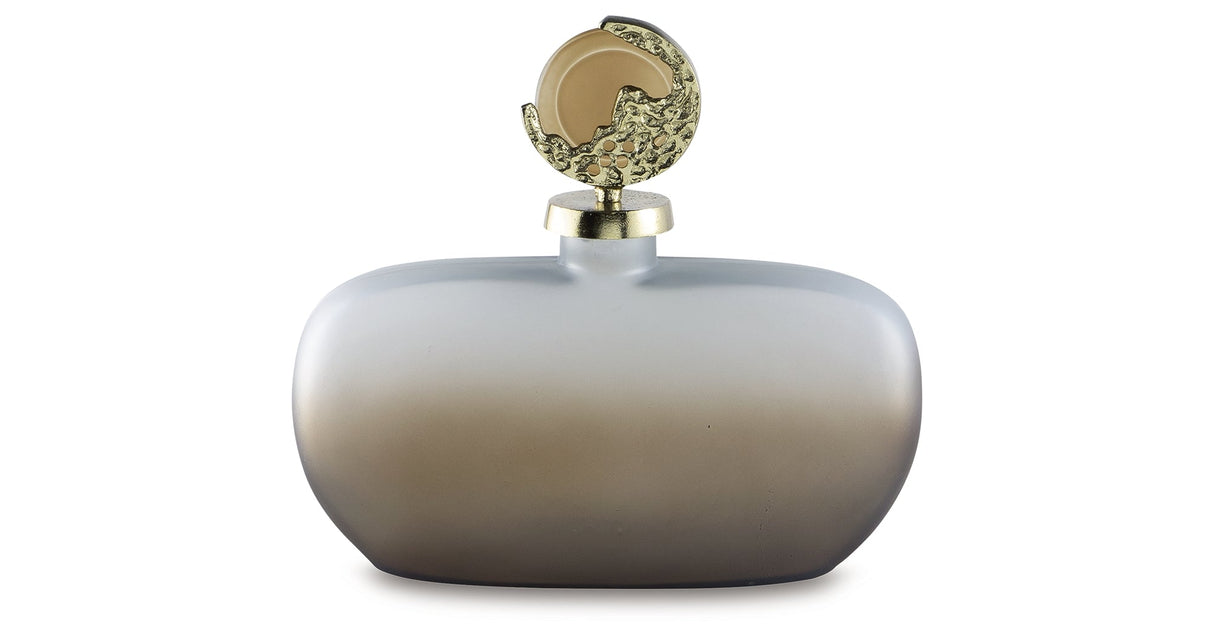 Acario Taupe/Gold Finish Jar by ASHLEY FURNITURE at Eve Furniture