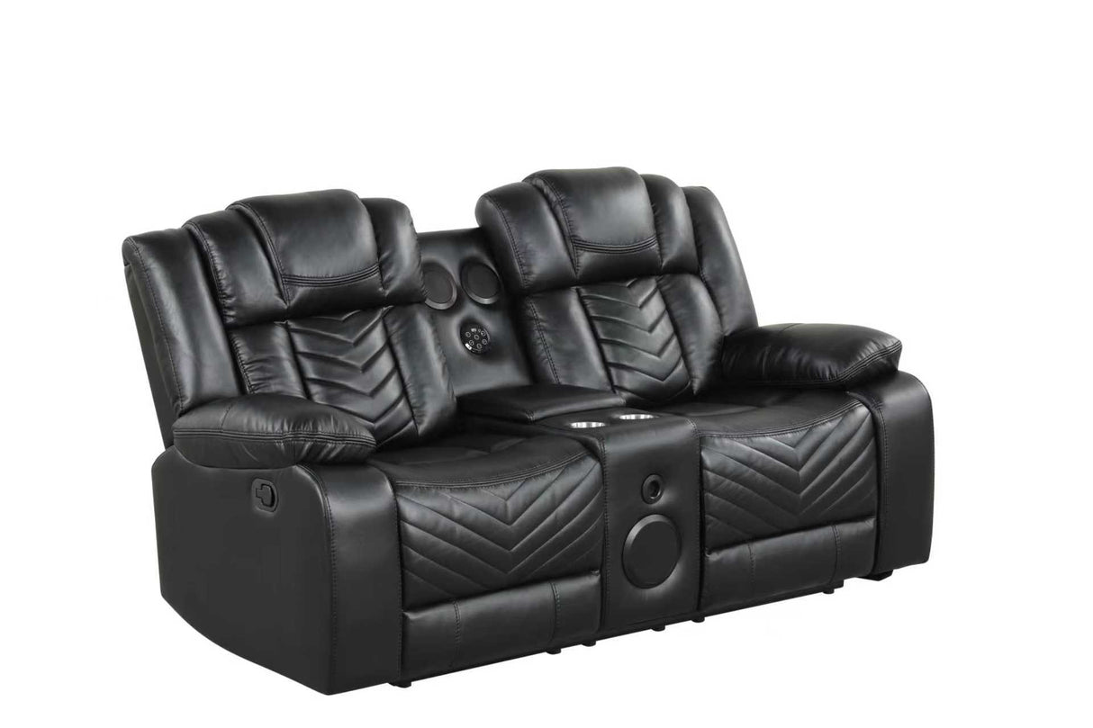 Ace Black 3-Piece Reclining Living Room Set by Happy Homes at Eve Furniture