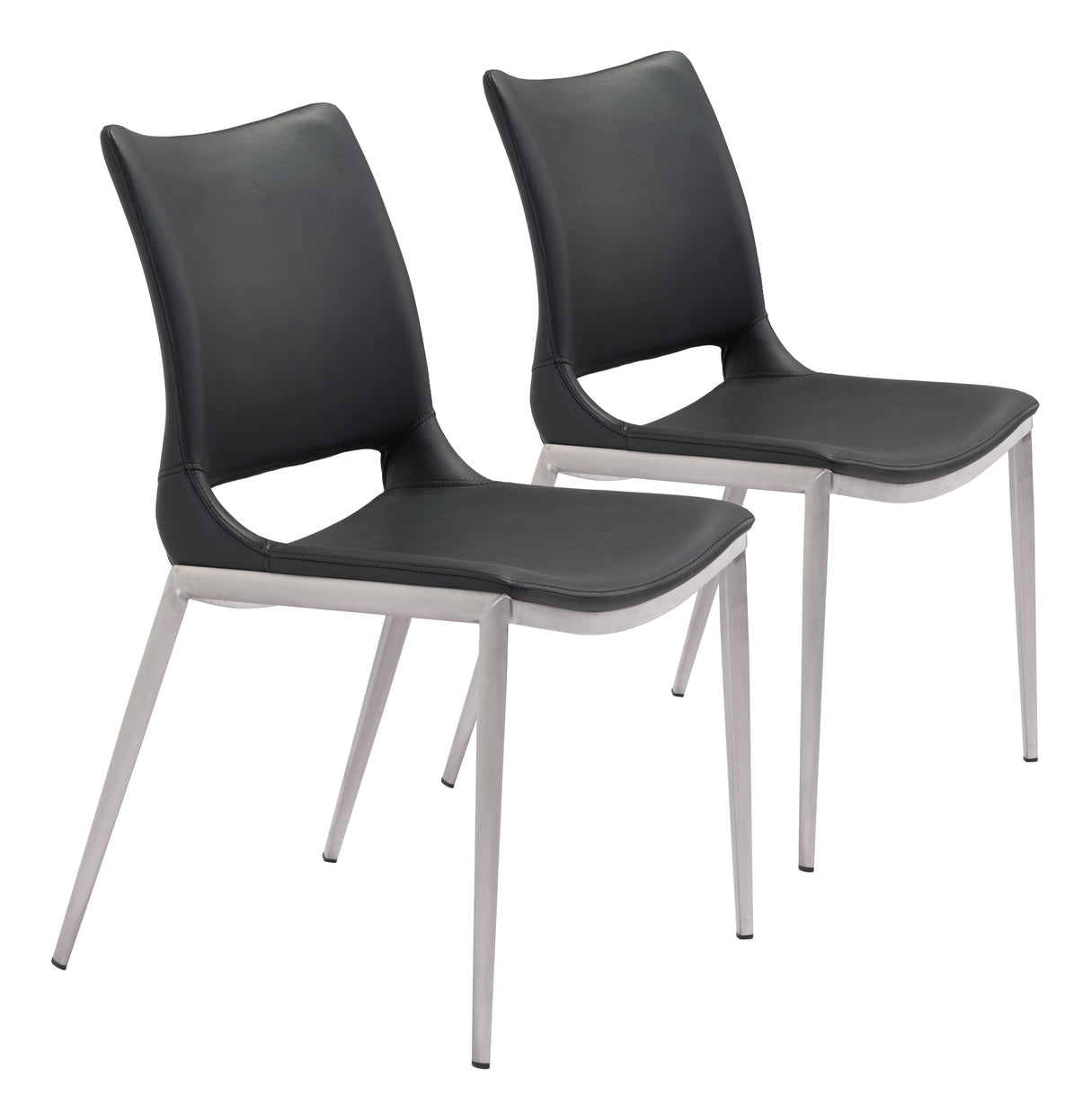 Ace Black & Silver Dining Chair (Set of 2) by Zuomod at Eve Furniture