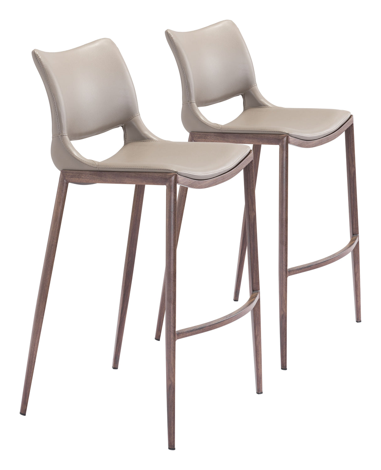 Ace Brown & Walnut Barstool (Set of 2) by Zuomod at Eve Furniture